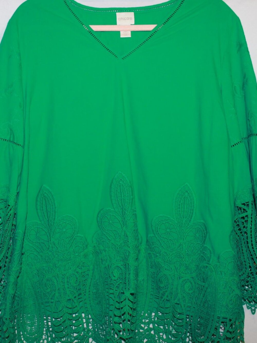 Chico's Lace Trim Tunic Top